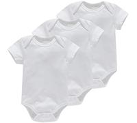 Bestele Body Bébé,Bodies à Manches Courtes Bébé pour Garçon Filles Mixte Nouveau-né,Bébé Bodys Long-Sleeve Coton Pyjama Combinaison D'été Bodysuit 0 1 3 6 9 12 18 24 Mois (3 * Blanc Uni, 12-18 Mois)