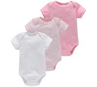 Bestele Body Bébé,Bodies à Manches Courtes Bébé pour Garçon Filles Mixte Nouveau-né,Bébé Bodys Short-Sleeve Coton Pyjama Combinaison D'été Bodysuit 0 1 3 6 9 12 18 24 Mois (Pure Color G, 0-3 Mois)