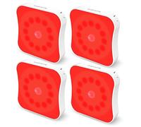 Bestendony Lot de 4 veilleuses à lumière rouge avec détecteur de mouvement, lumière rouge rechargeable 670 nm pour thérapie du sommeil, salle de bain, chambre, escalier, couloir, voyage, chambre