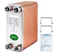 BestEquip Echangeur Thermique Echangeur De Chaleur Thermique à 60 Plaques pour le refroidissement d'huile industrielle/les évaporateurs de réfrigérant/les condenseurs