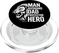 Bester Löwen Papa Lion Tête de lion avec cœur Cadeau de fête des pères PopSockets PopGrip pour MagSafe