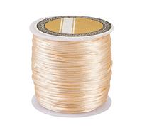 Bestewelry Cordon en nylon tressé de 1 mm pour nouer, macramé, pour la fabrication de bijoux et la couture (pêche soufflée)