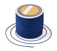 Bestewelry Cordon en nylon tressé de 100 m x 0,8 mm pour nœuds, perles, macramé, bracelet, fabrication de bijoux, couture (Bleu nuit)