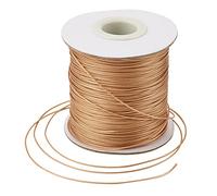 Bestewelry Cordon en polyester ciré pour la fabrication de bijoux, bracelets, macramé et couture - Couleur dorée (169 m x 0,5 mm)