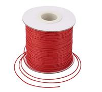 Bestewelry Cordon en polyester ciré pour la fabrication de bijoux, bracelets, macramé - Rouge (169 m x 0,5 mm)