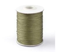 Bestewelry Cordon en polyester ciré tressé avec bobine pour la fabrication de bijoux en macramé - Vert olive foncé - 78 m x 1 mm