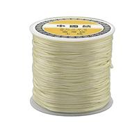 Bestewelry Cordon en satin tressé pour nouer, macramé - 28 m - 1 mm - Pour la fabrication de bijoux et la couture (beige)