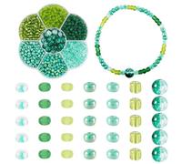 Bestewelry Kit de perles de rocaille en verre de 4 mm pour bracelets, bracelets d'amitié, bracelet d'amitié, avec boîte de rangement pour loisirs créatifs, colliers, bijoux - Vert