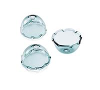 Bestewelry Lot de 10 capuchons en verre coniques en forme de trompette pour la fabrication de bijoux, carillon, boucles d'oreilles, bijoux, cyan foncé