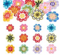 Bestewelry Lot de 12 écussons brodés à coudre Motif marguerites chinoises pour couture, veste, jeans, vêtements, sac à dos