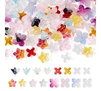 Bestewelry Lot de 160 perles en verre en forme de fleur de lys pour bracelets de printemps, colliers, boucles d'oreilles, fabrication de bijoux, décoration d'intérieur