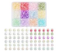 Bestewelry Lot de 2 208 perles bicônes à facettes en verre de 4 mm - Perles en cristal - Couleurs assorties - Perles d'espacement en vrac pour colliers, bracelets, boucles d'oreilles, bijoux