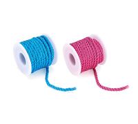 Bestewelry Lot de 2 rouleaux de cordon torsadé en polyester de 5 mm pour fabrication de bracelets, colliers, bijoux, décoration d'intérieur