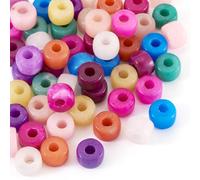 Bestewelry Lot de 55 perles en jade blanc naturel teintées de 8 mm pour la fabrication de bijoux, bracelets, colliers, travaux manuels