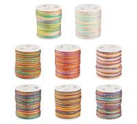 Bestewelry Lot de 8 rouleaux de fil en nylon teint par segment pour nœuds chinois, macramé, loisirs créatifs, bracelets d'amitié, fabrication de bijoux - 1 mm