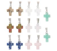Bestewelry Pendentifs en pierre naturelle de guérison chakra - Breloques colorées œil de chat pour collier, boucles d'oreilles, bracelets, fabrication de bijoux, Pierre