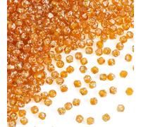 Bestewelry Perles bicônes à facettes en verre Picasso - 4 mm - 50 g - Mini perle d'espacement conique laquée pour fabrication de bracelets, boucles d'oreilles, bijoux - Orange foncé