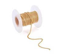 Bestewelry Petites Chaînes Torsadées En laiton Plaqué or 18 Carats Avec Bobine Pour Fabrication De Bijoux - 2.9 x 2.1 x 1 mm - 10 m