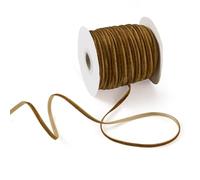 Bestewelry Rouleau de ruban plat en velours avec bobines pour emballage cadeau, nœuds et pinces à cheveux Marron 3 mm x 45,7 m