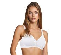 Bestform 5006248 Striped Wireless Cotton Bra with Lightly-Lined Cups Soutien-Gorge, Blanc/Jardin Opulent, 80B Femme