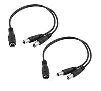 Bestga 2 pcs DC câble répartiteur d'alimentation, 1 femelle vers 2 Mâle 5.5 mm x 2.1 mm Camera câble répartiteur d'alimentation CC, branche câble DC Jack Y Splitter