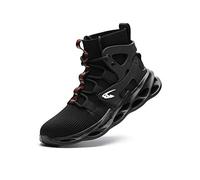 Bestgift Bottes de sécurité unisexes avec bout en acier - Légères et respirantes - Noir - Noir , 47.5 EU