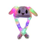 Bestgift Chapeau de Lapin Oreilles en Peluche avec Lumineux Femme Enfant Blanc Taille Unique with LED