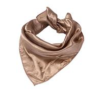 Bestgift Écharpe en soie couleur unie petite écharpe carrée tempérament écharpe, kaki, 50*50cm