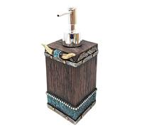 BestGiftEver Southwestern Distributeur de Savon - Accessoires de Salle de Bain Cowboy - Cornes artificielles et Pompe à Savon inspirée du Cuir usé - Décoration d'intérieur Indienne - Distributeur de