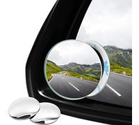 Bestgle 2Pcs Rotatif Voiture Angle Mort Miroir sans Cadre Rond 360°Rotate HD Verre Auto-adhésif Convexe Vue Arrière Voiture Côté Miroir Angle Mort Extérieur pour Véhicules, Moto, Camions et SUV