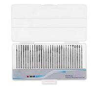 Bestgle 30PCS 2.35mm Tige Jeu de Fraises Diamantées Titane Enduit Fraises à Limes Rotatives Accessoires Kit pour Outils de Meulage Rotatif Polissage Sculpture En Pierre Bijoux Verre Céramique
