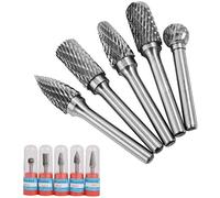 Bestgle 5PCS 6mm Tige Fraise de Coupe Rotative en Carbure de Tungstène Pour Bricolage Travail du Bois, Sculpture sur Métal, Polissage, Gravure, Perçage Diamètre de Coupe 10mm
