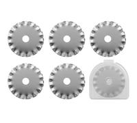 Bestgle 5Pcs Lames de Coupe Rotatives Ondulées, Lames de Coupe Rotatives Crantées de 28mm, lames rotatives Ondulées de Rechange pour Tissu pour Couture Matelassage Artisanat