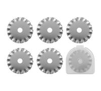 Bestgle Lot de 5 lames de coupe rotatives crantées de 28 mm pour patchwork et couture Compatible avec Fiskars, Olfa