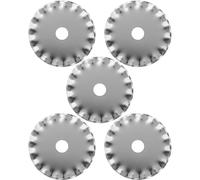 Bestgle Lot de 5 lames de rechange de 28 mm pour cutter rotatif - Lignes ondulées - Lames rotatives perforées - Pour tissu, cuir, papier