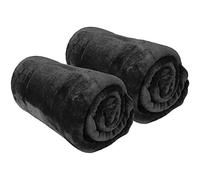 Bestgoodies Lot de 2 couvertures douillettes extra douces en microfibre de qualité supérieure - 60 x 80 cm - Noir