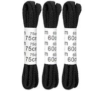 Bestgoodies Lot de 3 lacets ronds, lacets ronds, indéchirables et simples, pour chaussures en cuir et d'affaires, disponibles en plusieurs couleurs, noirs