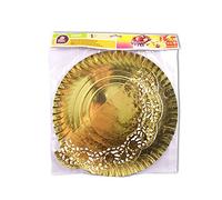 BESTGREEN Best Products Plateau Rond avec Bordure dorée