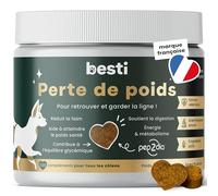 BESTI Perte de Poids Chien - 120 Compléments Coupe-Faim & Brûle Graisses