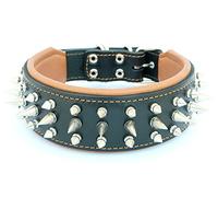 Bestia "Danger" collier de chien en cuir. Clout?. fait main. 6,5 cm de large. Douce et forte. Tr?s durable. La qualit? et un design unique. Tailles M, L, XL,XXL. Rottweiler, Pitbull, Amstaff, races de Bull, Made in Europe!