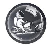 BestIdeas Lot de 4 poignées de tiroir rondes en forme d'astronaute pour cuisine, commode, porte, placard