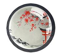 BestIdeas Lot de 4 poignées de tiroir rondes style japonais rétro pour cuisine, commode, porte, placard