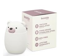 Bestie Foodie Kids Bocal alimentaire isotherme pour enfants - Conteneur à déjeuner avec personnage mignon pour enfants, en acier inoxydable sans BPA, étanche et scellé sous vide, garde les aliments
