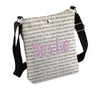 Bestie Sac à bandoulière avec mots positifs pour meilleure amie, cadeau pour âme, sœur, cadeau pour meilleure amie, Bestie Bag