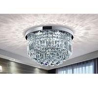 BESTIER Lustre de gouttes de pluie en cristal clair moderne éclairage encastré montage LED plafonnier pour la salle à manger salle de bains chambre salon E14 ampoules requis