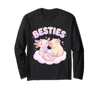 Besties Axolotl Capybara Bubble Tea Mignon Kawaii Anime Animal Manche Longue