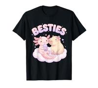 Besties Axolotl Capybara Bubble Tea Mignon Kawaii Anime Animal T-Shirt