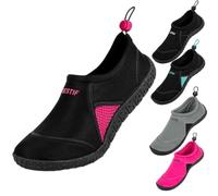 BESTIF Chaussures de bain pour homme et femme | Chaussures de natation en néoprène avec cordon de serrage | Légères et confortables | Noir, Bleu Tailles 36-45, noir/rose, 36 EU