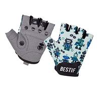 BESTIF Mitaines de cyclisme pour enfants - Pour garçons et filles - Fermeture Velcro - Rembourrage en gel (robot, XXS/XS)