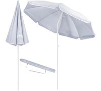 BESTIF Parasol de plage avec piquet - 160 cm - 180 cm - Barre en aluminium inclinable, beige, 200 cm